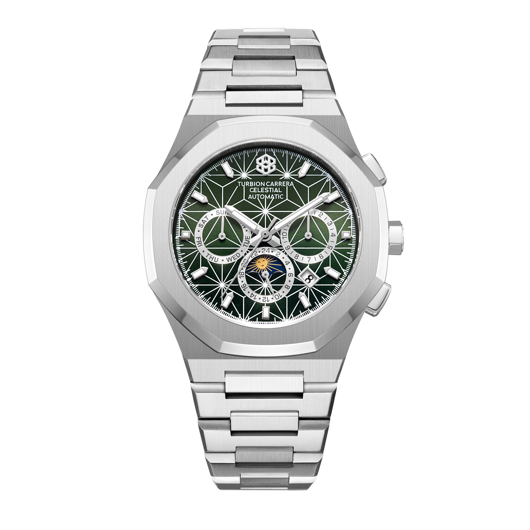 Celestial Automatic Calendar - Silver & Green