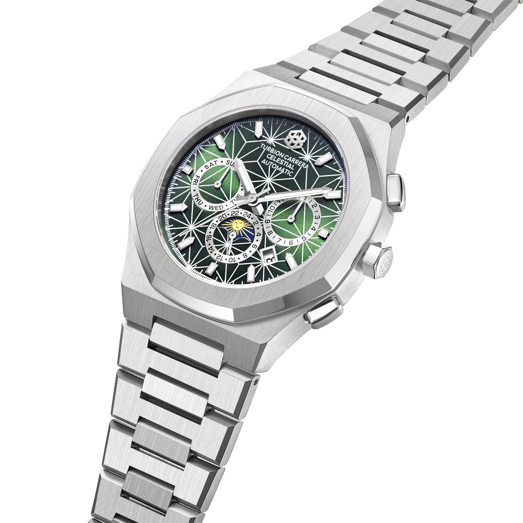 Celestial Automatic Calendar - Silver & Green