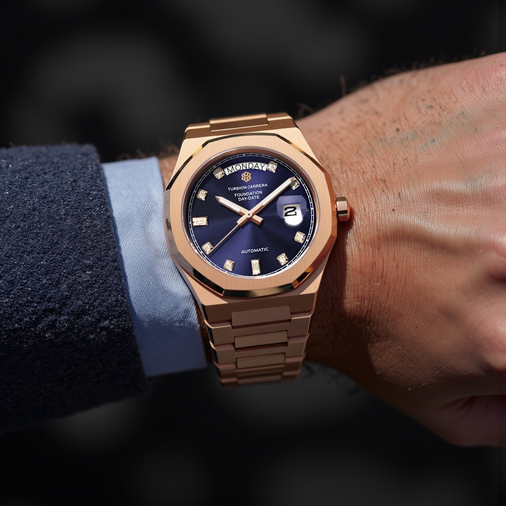 AUTOMATIC DAY-DATE - BLUE-PURPLE & ROSE GOLD