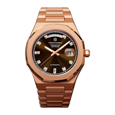 AUTOMATIC DAY-DATE - BROWN & ROSE GOLD