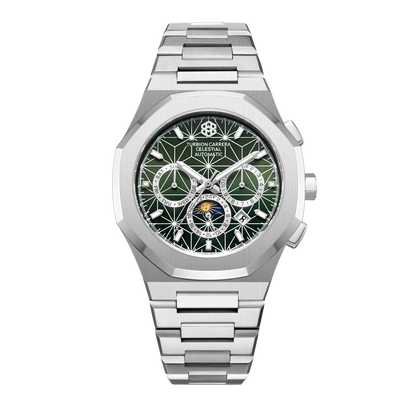 Celestial Automatic Calendar - Silver & Green