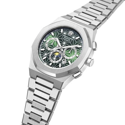 Celestial Automatic Calendar - Silver & Green